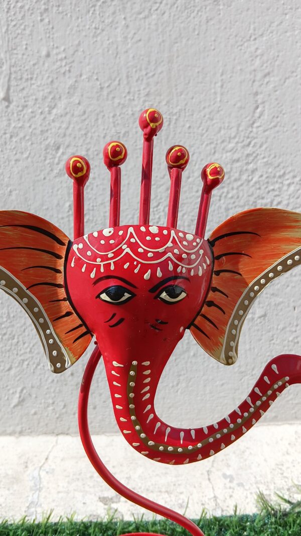 Ganesh T light Holder Orange