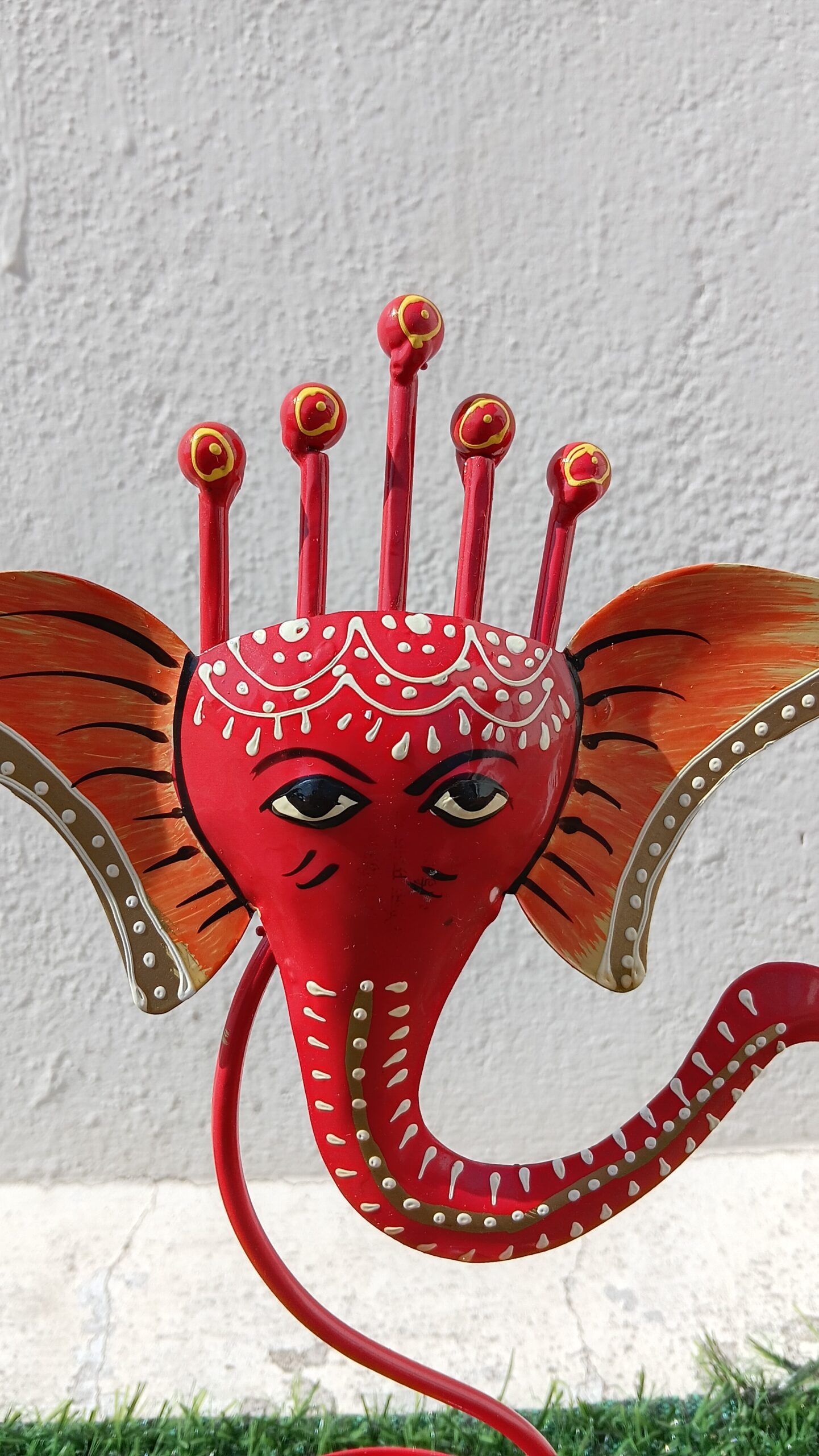 Ganesh T light Holder Orange - Image 4