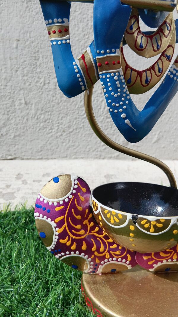 Krishna T light Holder Blue