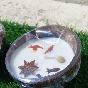 Coconut Shell Spiced Candle Holder