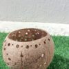 Coconut Shell Floral Candle Holder