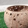 Coconut Shell Floral Candle Holder