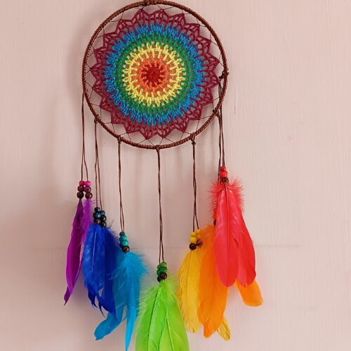Handmade rainbow dreamcatcher