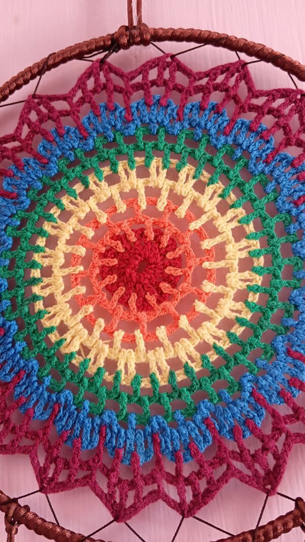 Handmade rainbow dreamcatcher