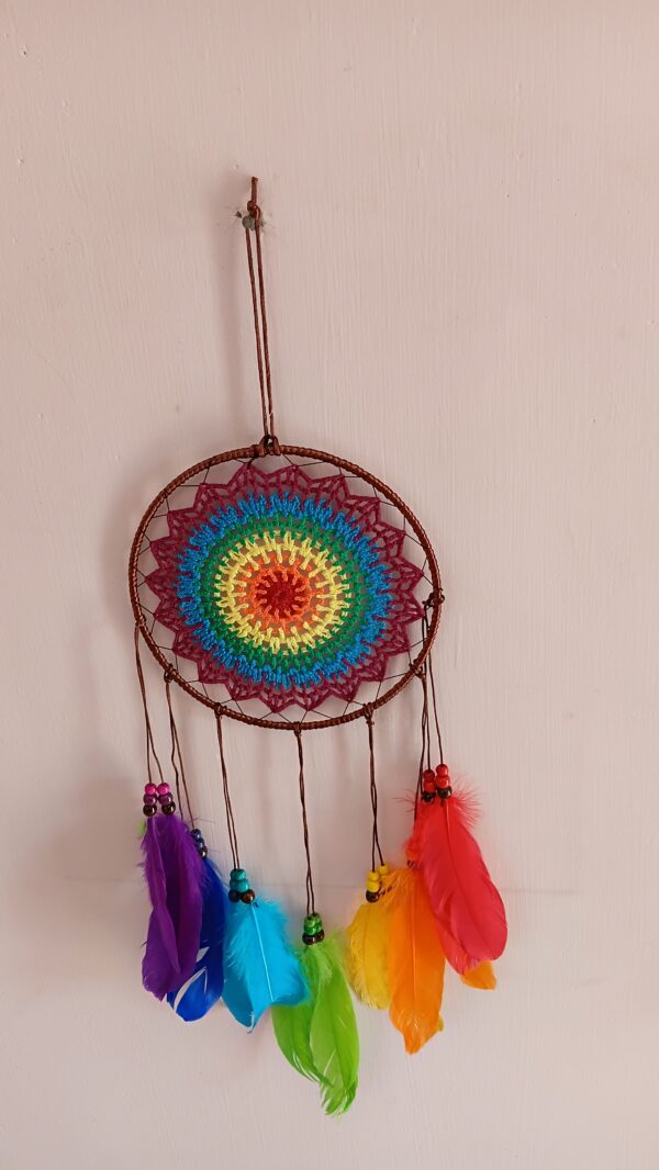Handmade rainbow dreamcatcher