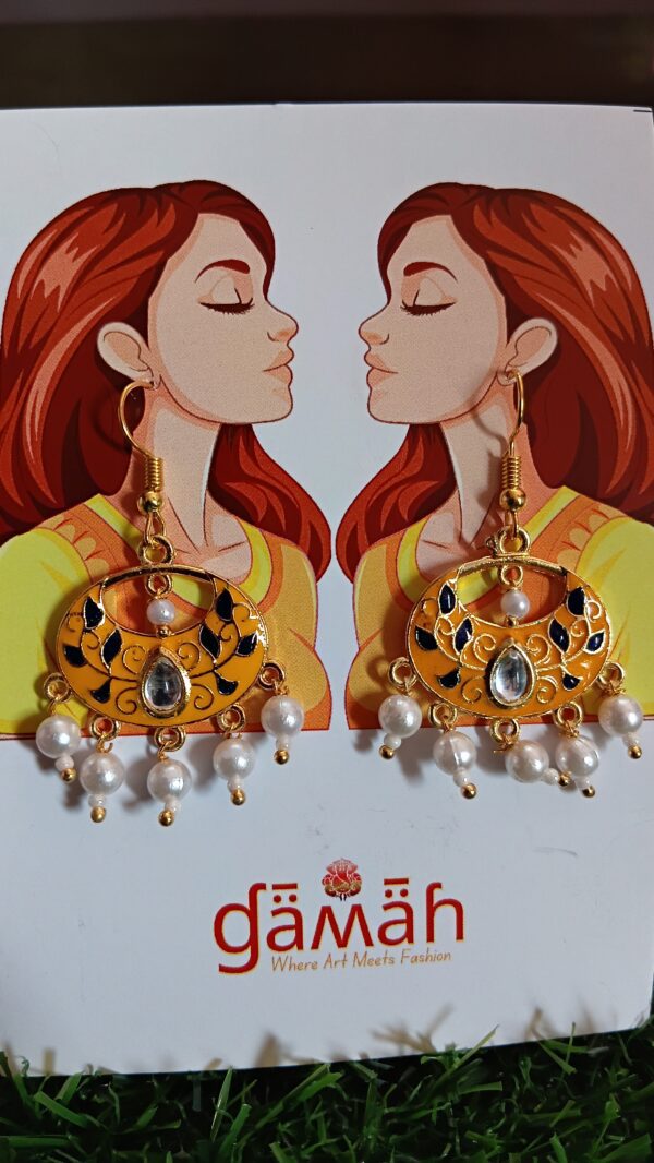 Trendy Minakari Hanging Earrings