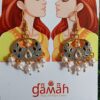 Trendy Minakari Hanging Earrings