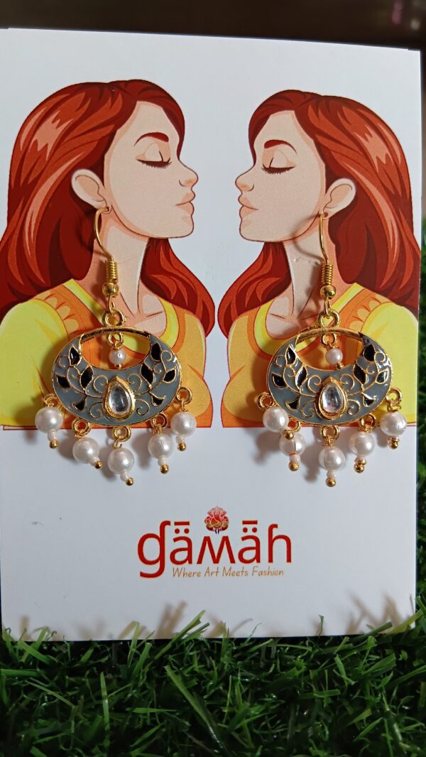 Trendy Minakari Hanging Earrings