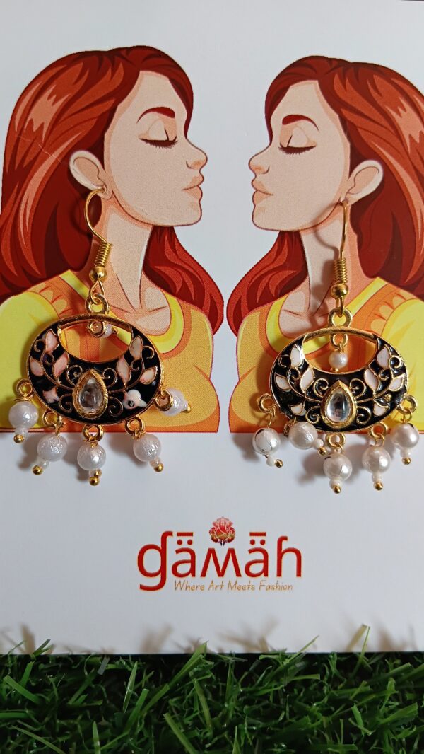 Trendy Minakari Hanging Earrings