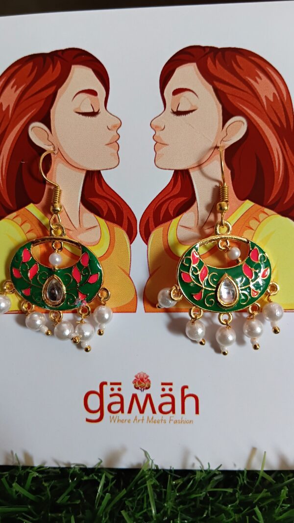 Trendy Minakari Hanging Earrings