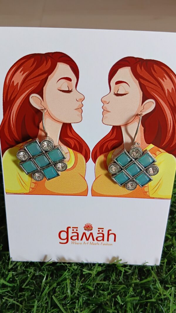 Trendy Colourful Stone Hanging earrings