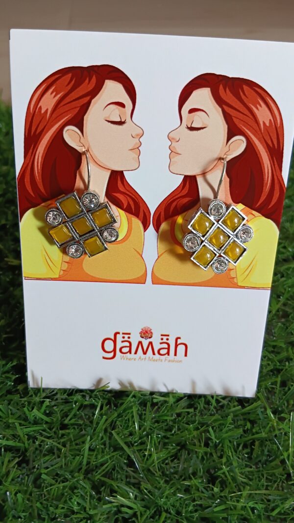 Trendy Colourful Stone Hanging earrings