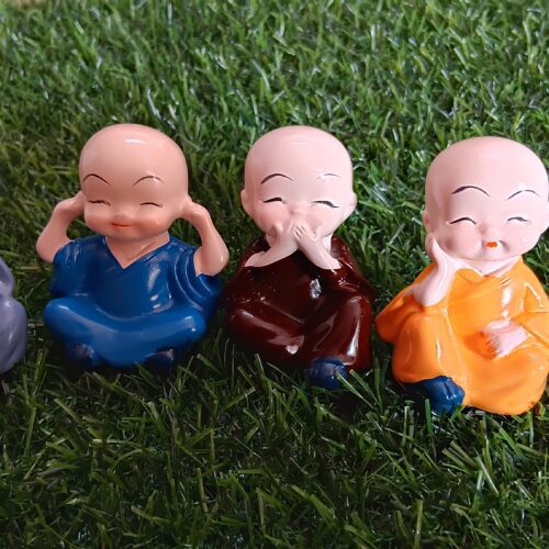 Cute Mini Buddha Monk Idol Statue Set of 4 pieces