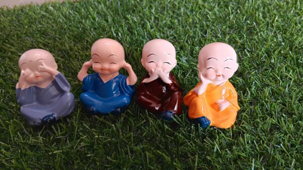 Cute Mini Buddha Monk Idol Statue Set of 4 pieces