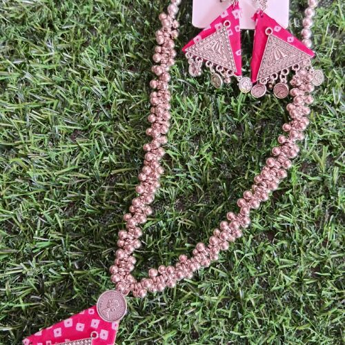 Oxidised Fabric Jewelry Set 