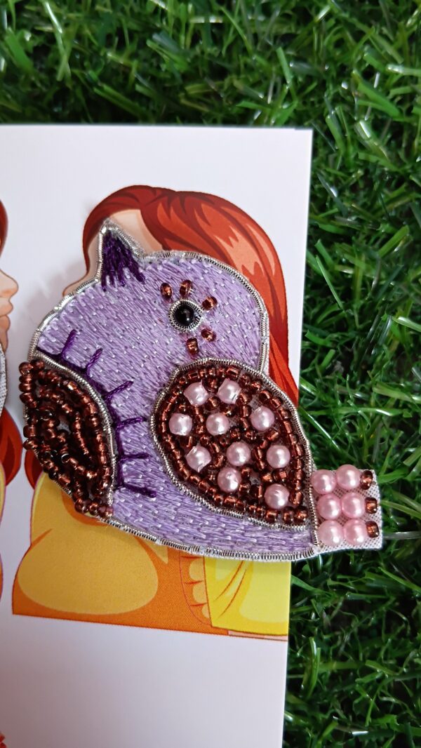 20250920_122059 Handmade bird earrings purple colour. Thread woven and beaded tightly - Unique and Lasts long