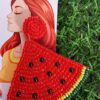 Handmade Beaded Watermelon Earrings Red