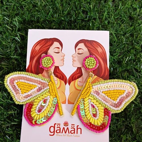 Handmade Beaded Half Butterfly earrings - Boho Style
