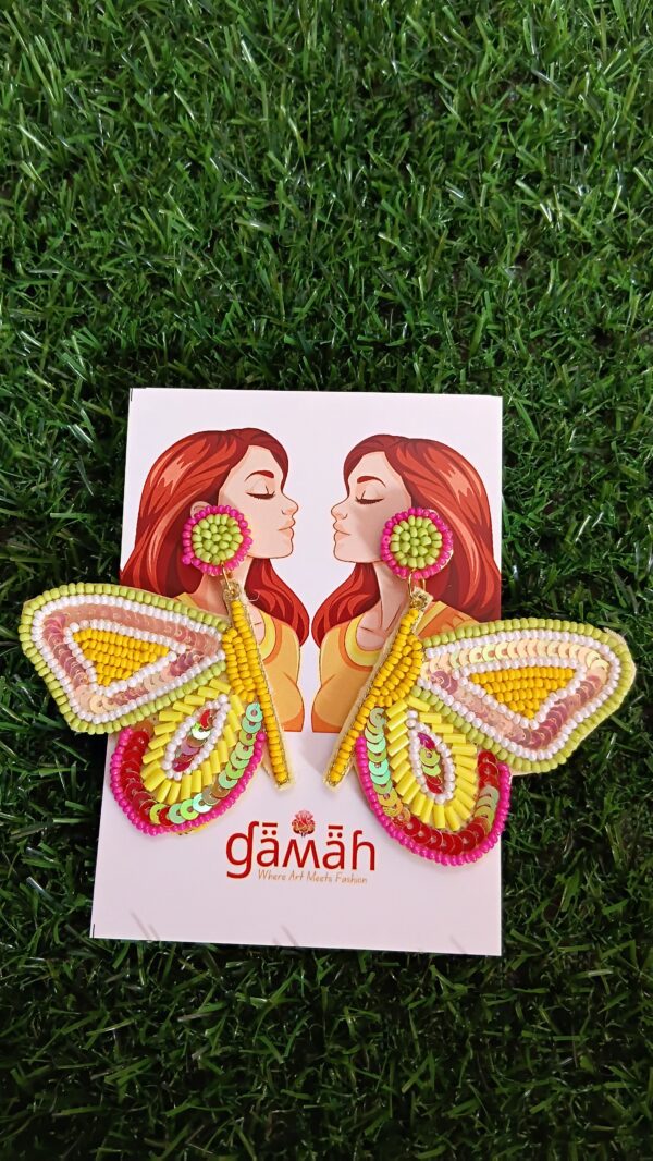 Handmade Beaded Half Butterfly earrings - Boho Style Handmade Beaded Half Butterfly earrings - Boho Style