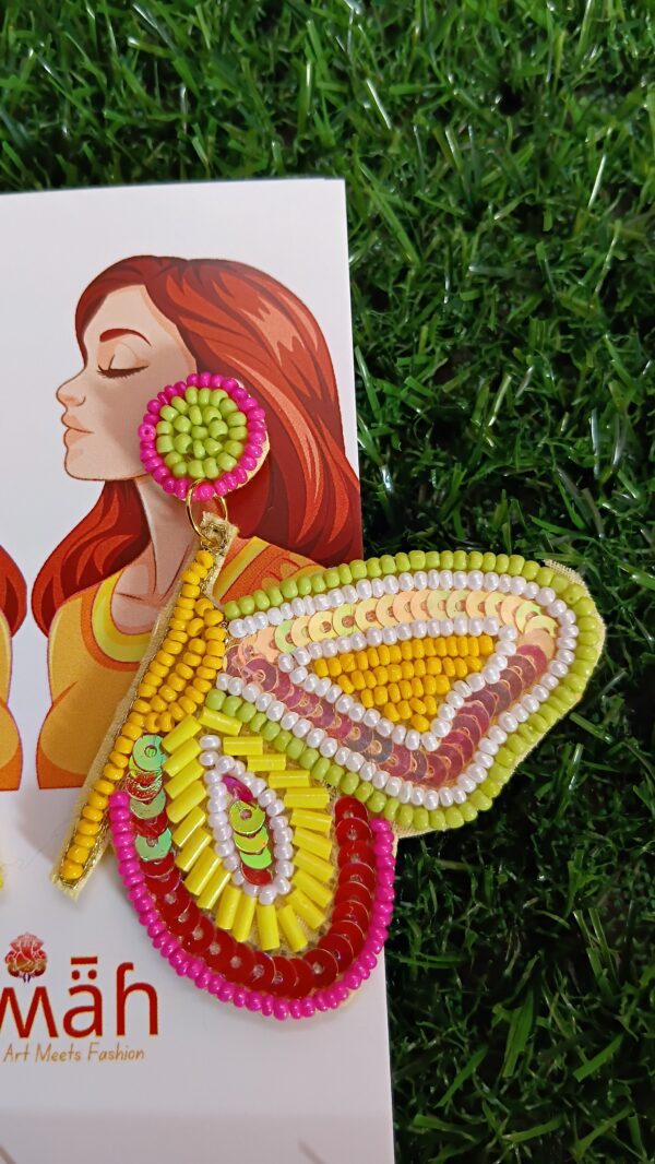 20250920_122505 Handmade Beaded Half Butterfly earrings - Boho Style