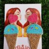 Handmade Beaded Cone Icecream Earrings