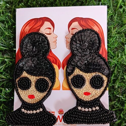 Handmade Beaded Boss lady Earrings