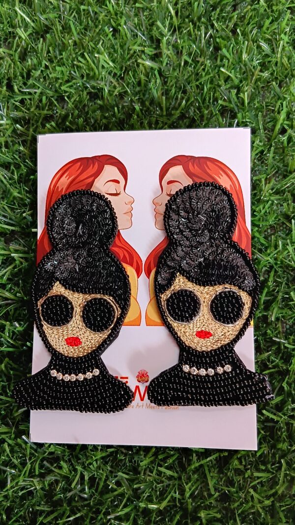 Handmade Beaded Boss lady Earrings