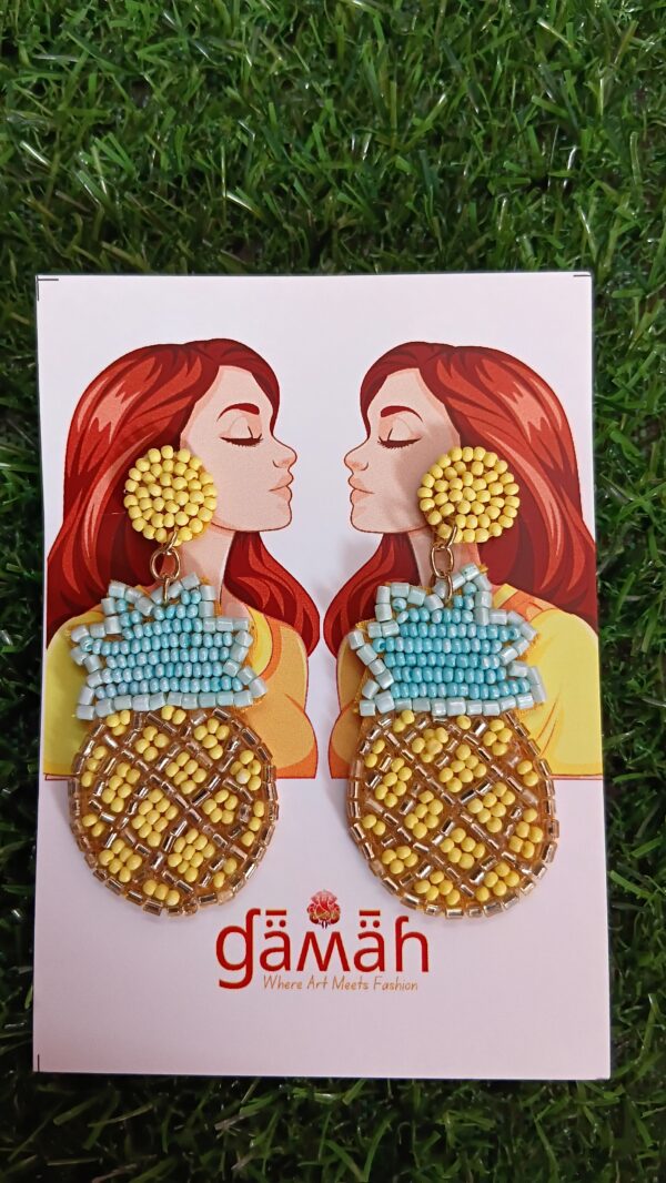Handmade Beaded Pineapple earrings