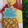 Handmade Beaded Pineapple earrings