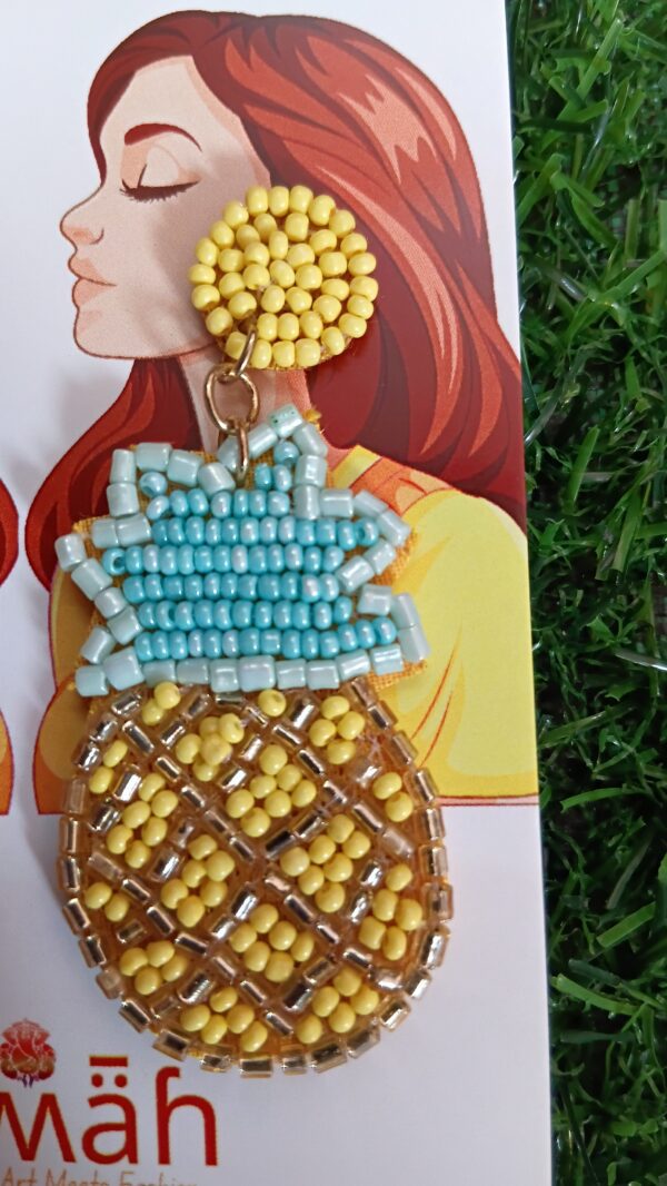 Handmade Beaded Pineapple earrings