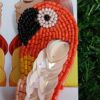 Handmade beaded Orange Bird