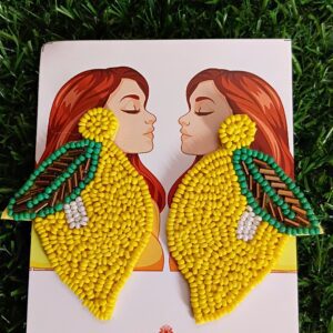 Handmade beaded Mango earrings