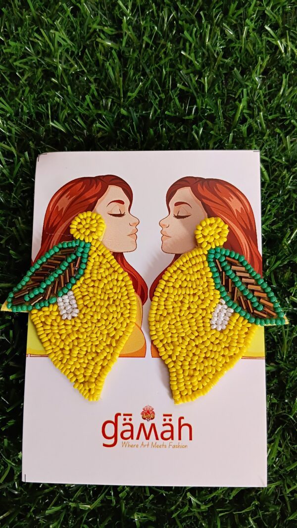 Handmade beaded Mango earrings