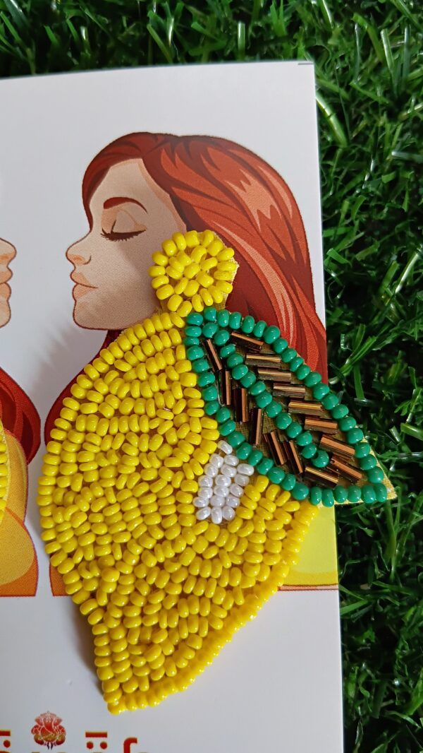 Handmade beaded Mango earrings