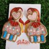 Handmade beaded Cupcake earrings