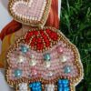 Handmade beaded Cupcake earrings