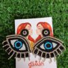 Handmade beaded Black Evil eye earrings