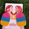 Handmade beaded Icecream earrings colourful