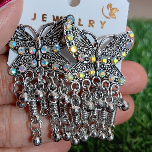 Oxidised Butterfly Earrings