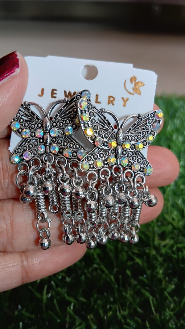 Oxidised Butterfly Earrings