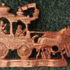 Handcrafted Antique Metal Arjun Rath Golden Wall Hanging Showpiece