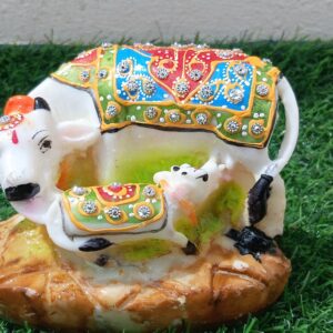 Marble Kamadhenu - Cow and Calf Statue