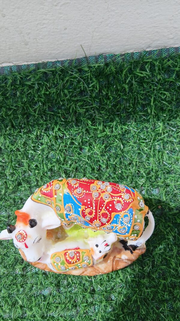 Marble Kamadhenu - Cow and Calf Statue