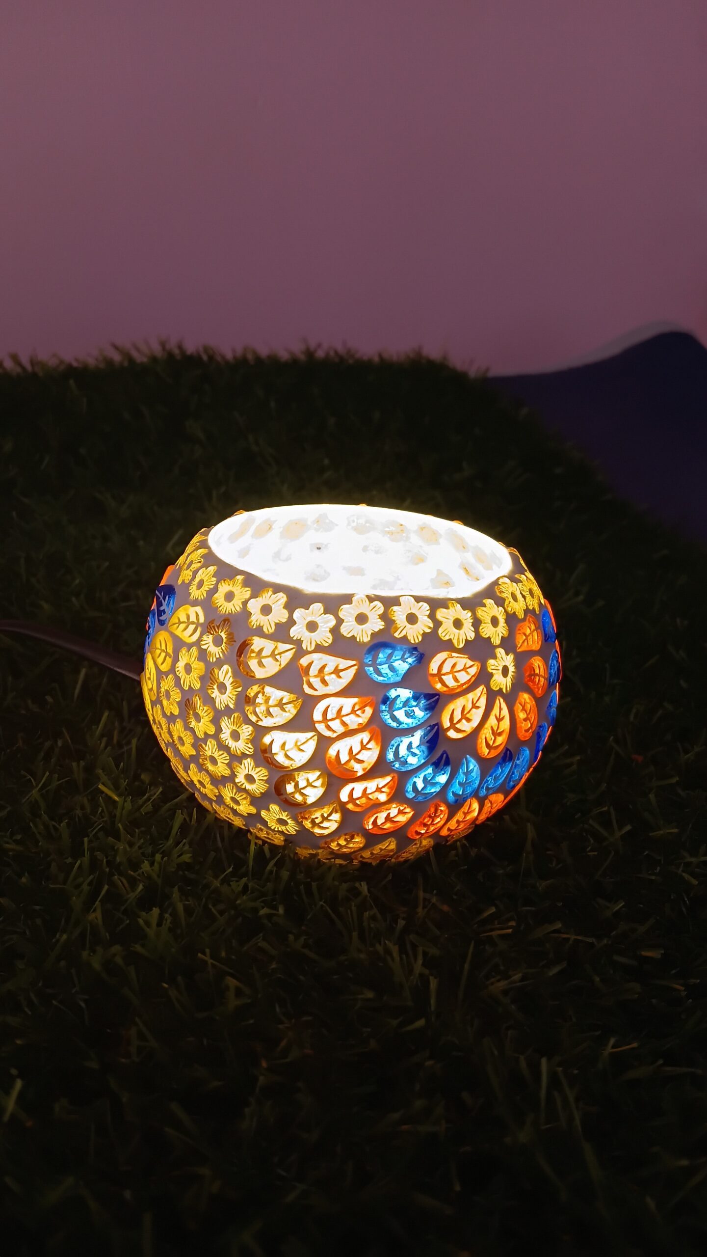 Mosaic Glass LED Tea light - Image 2