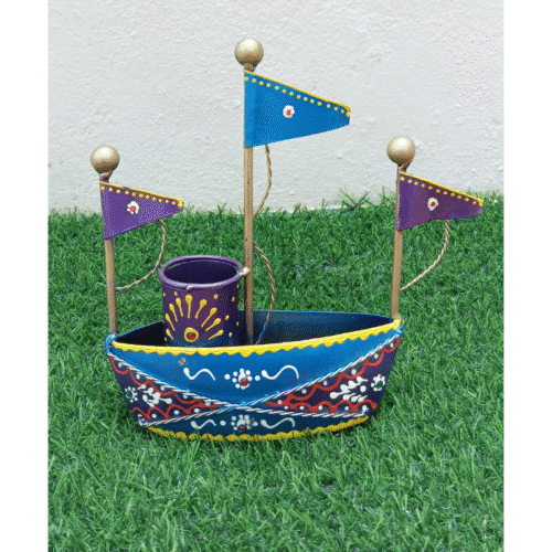 Blue Boat Pen Stand
