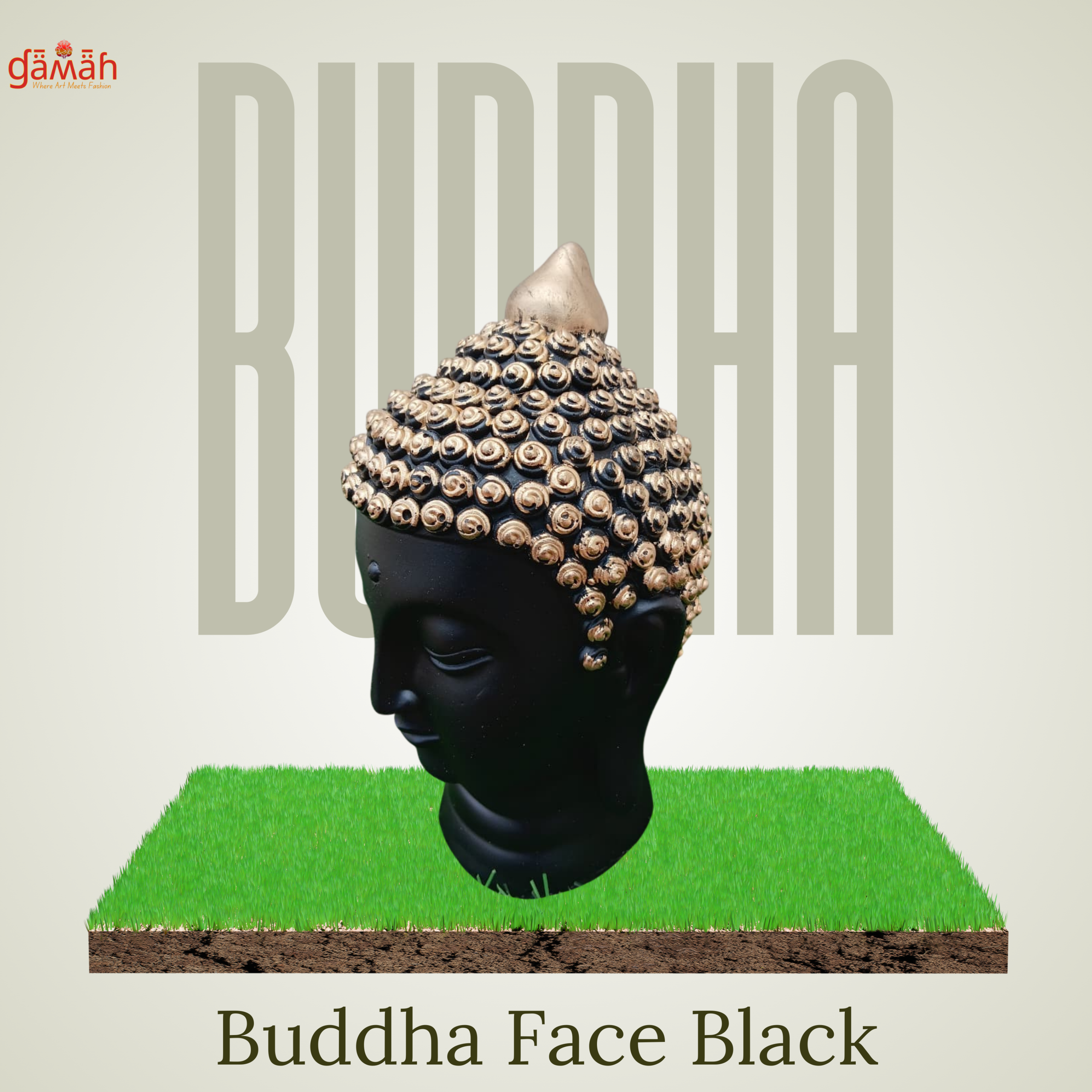 Buddha Face Small Black